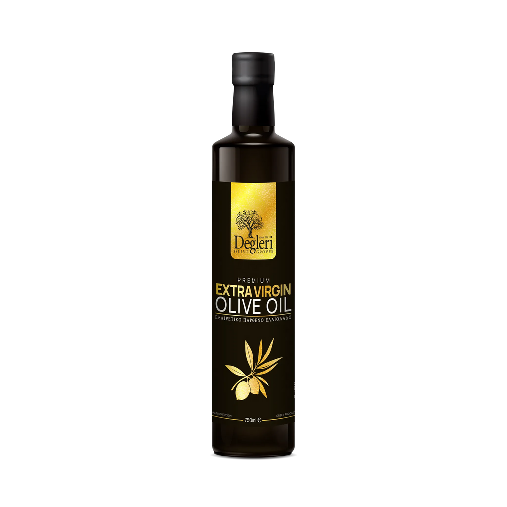 Degleri Premium Extra Virgin Olive Oil 750ml Glass Bottle – Greek single-origin cold-pressed olive oil, low acidity and rich in polyphenols