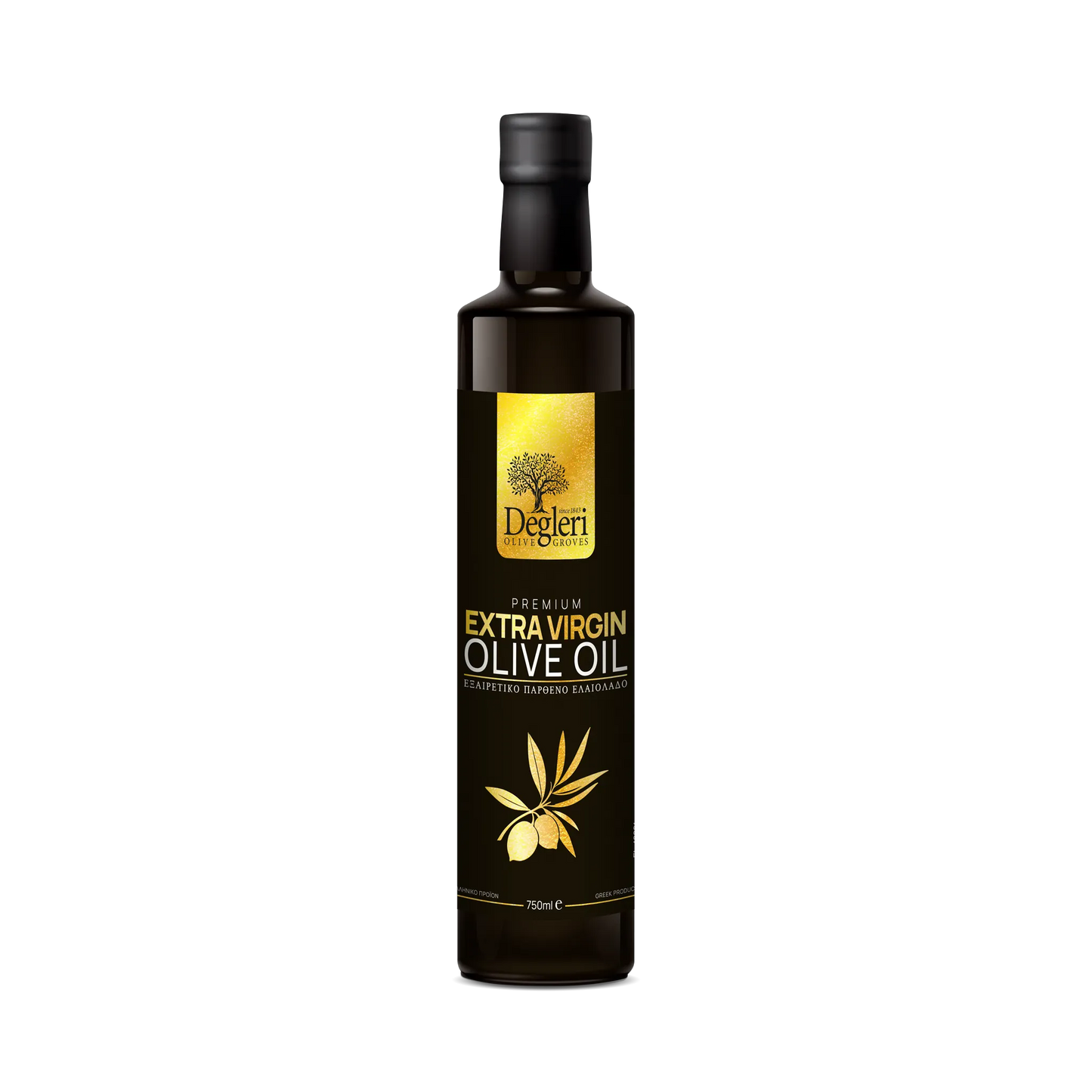 Degleri Premium Extra Virgin Olive Oil 750ml Glass Bottle – Greek single-origin cold-pressed olive oil, low acidity and rich in polyphenols
