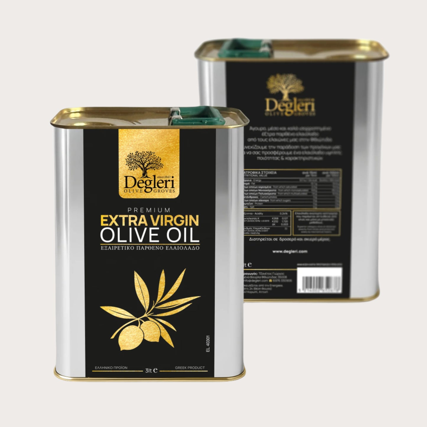 Degleri Premium Extra Virgin Olive Oil - 3L Tin